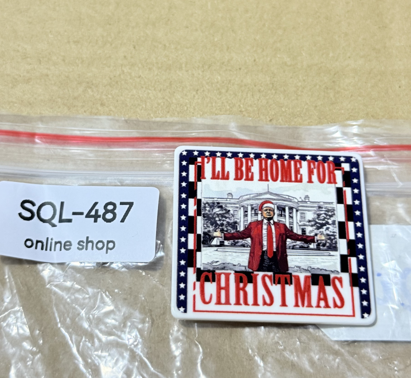 Xmas6 Glitter Acrylics for Badge Reels/Keychains/Pop Sockets ect.