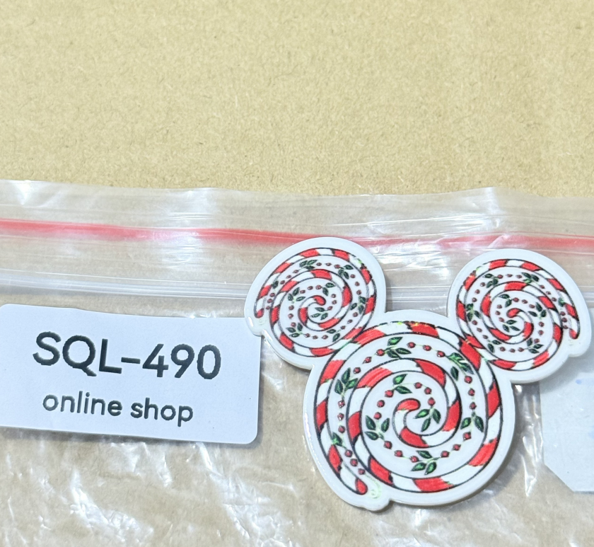 Xmas6 Glitter Acrylics for Badge Reels/Keychains/Pop Sockets ect.