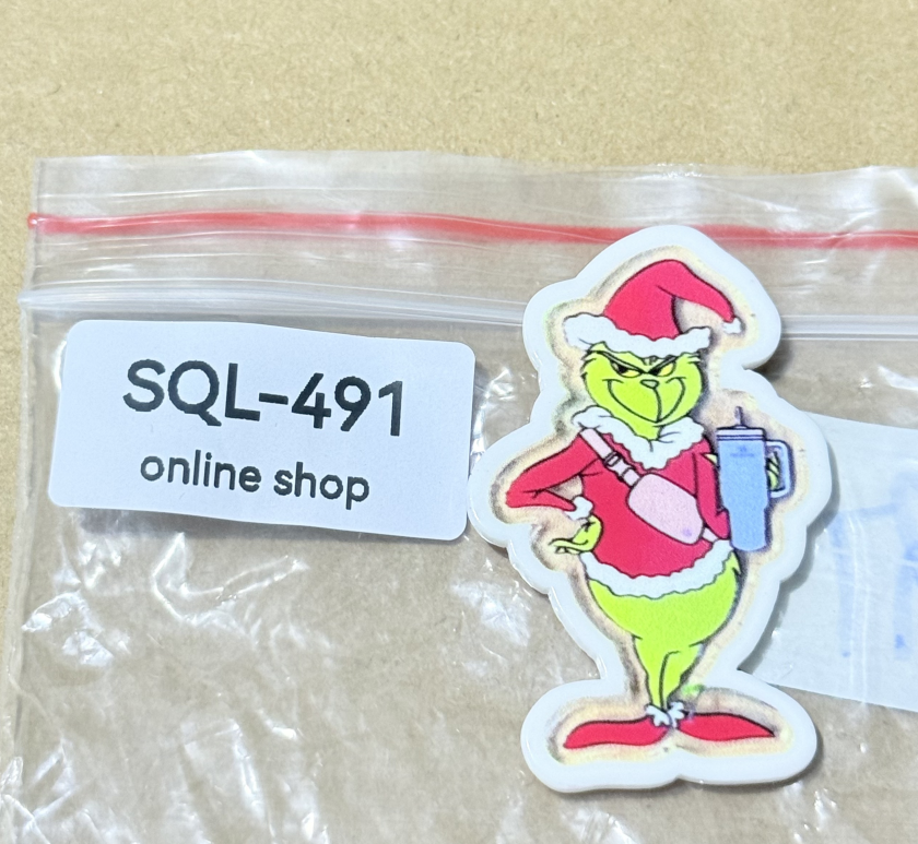 Xmas6 Glitter Acrylics for Badge Reels/Keychains/Pop Sockets ect.