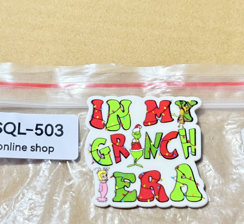 Xmas6 Glitter Acrylics for Badge Reels/Keychains/Pop Sockets ect.