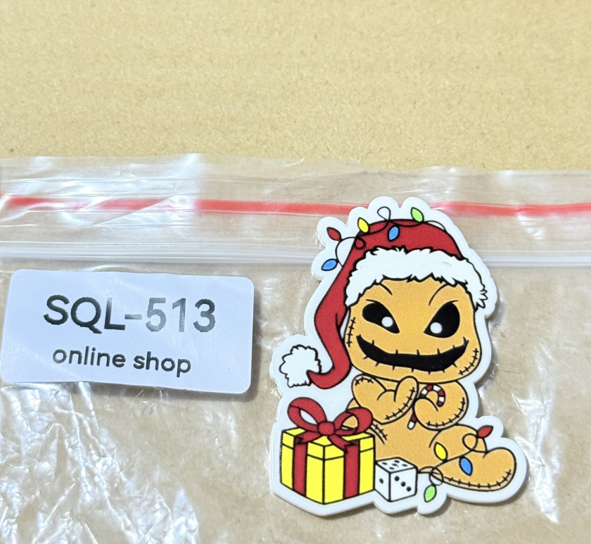 Xmas6 Glitter Acrylics for Badge Reels/Keychains/Pop Sockets ect.