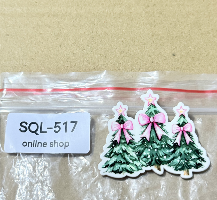 Xmas6 Glitter Acrylics for Badge Reels/Keychains/Pop Sockets ect.