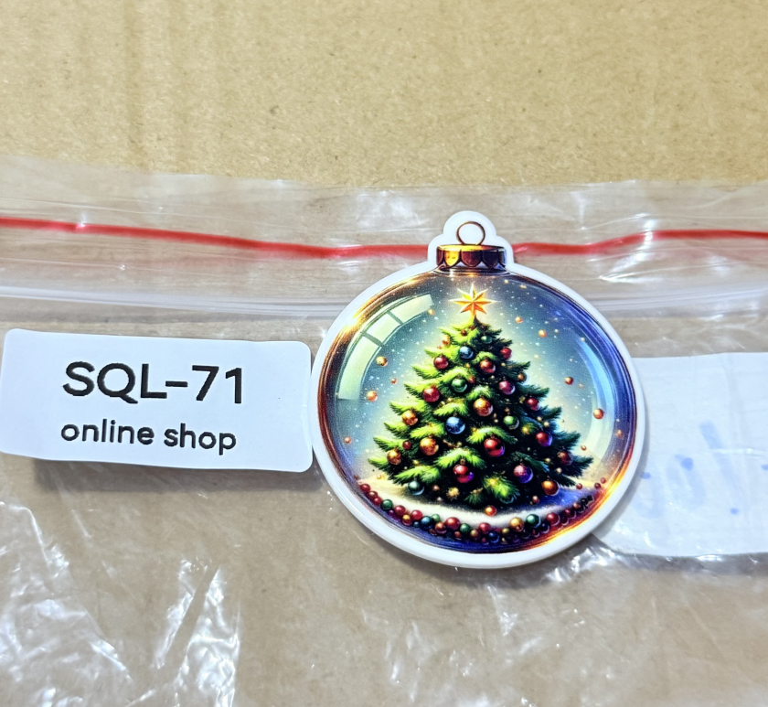 Xmas2 Glitter Acrylics for Badge Reels/Keychains/Pop Sockets ect.