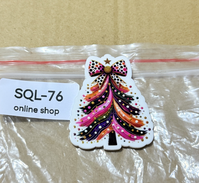 Xmas2 Glitter Acrylics for Badge Reels/Keychains/Pop Sockets ect.