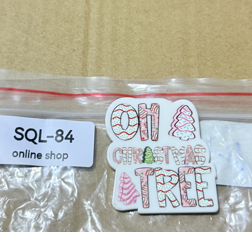 Xmas2 Glitter Acrylics for Badge Reels/Keychains/Pop Sockets ect.