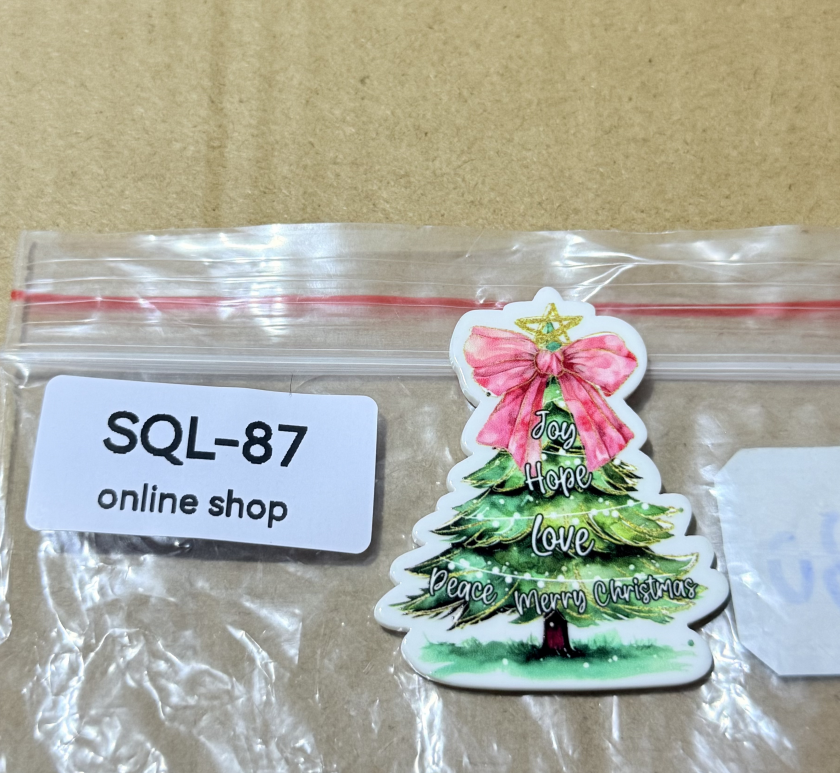 Xmas2 Glitter Acrylics for Badge Reels/Keychains/Pop Sockets ect.