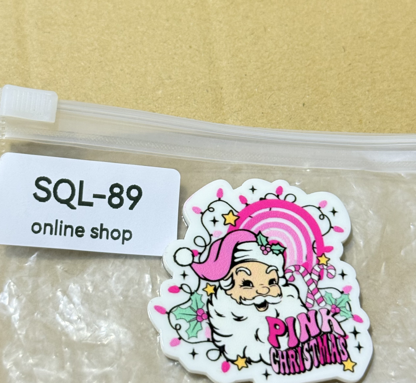 Xmas2 Glitter Acrylics for Badge Reels/Keychains/Pop Sockets ect.