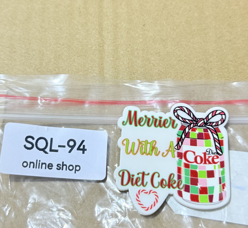 Xmas2 Glitter Acrylics for Badge Reels/Keychains/Pop Sockets ect.
