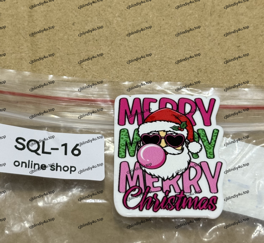 Xmas1 Glitter Acrylics for Badge Reels/Keychains/Pop Sockets ect.
