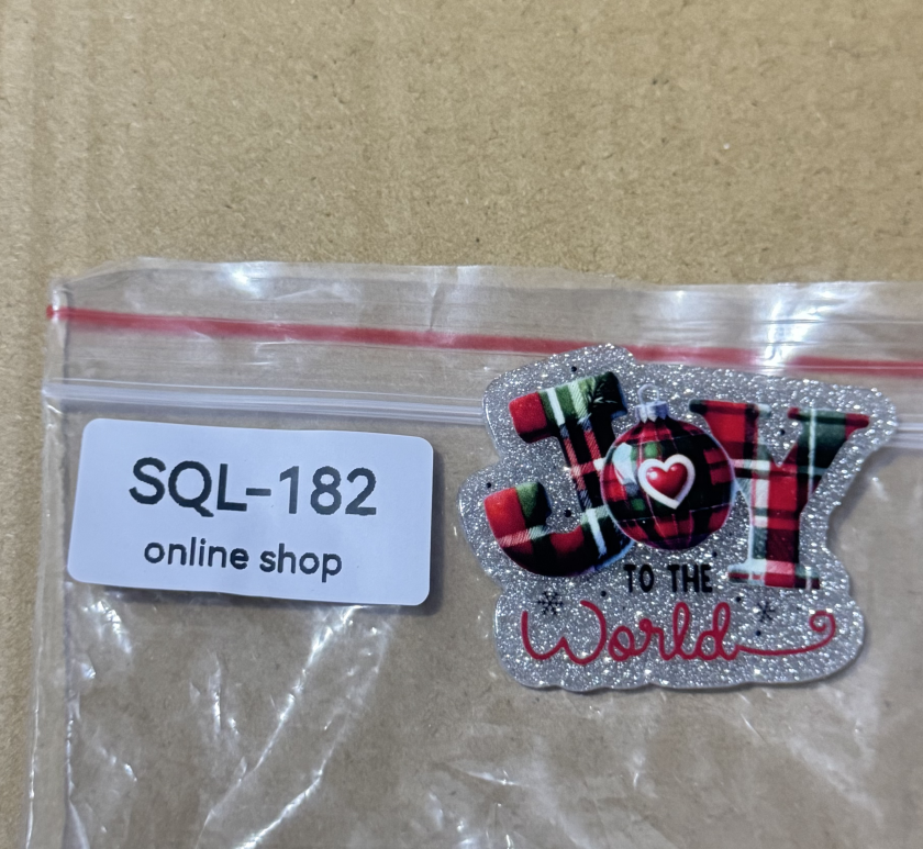 Xmas3 Glitter Acrylics for Badge Reels/Keychains/Pop Sockets ect.
