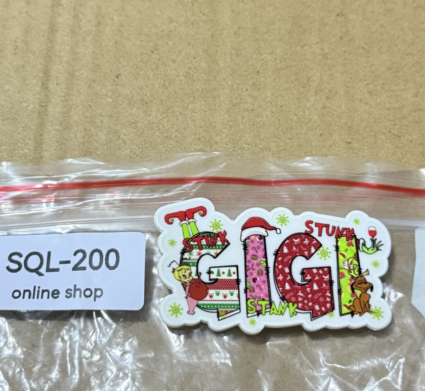 Xmas3 Glitter Acrylics for Badge Reels/Keychains/Pop Sockets ect.