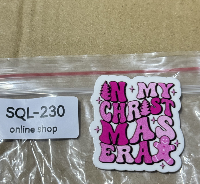 Xmas3 Glitter Acrylics for Badge Reels/Keychains/Pop Sockets ect.