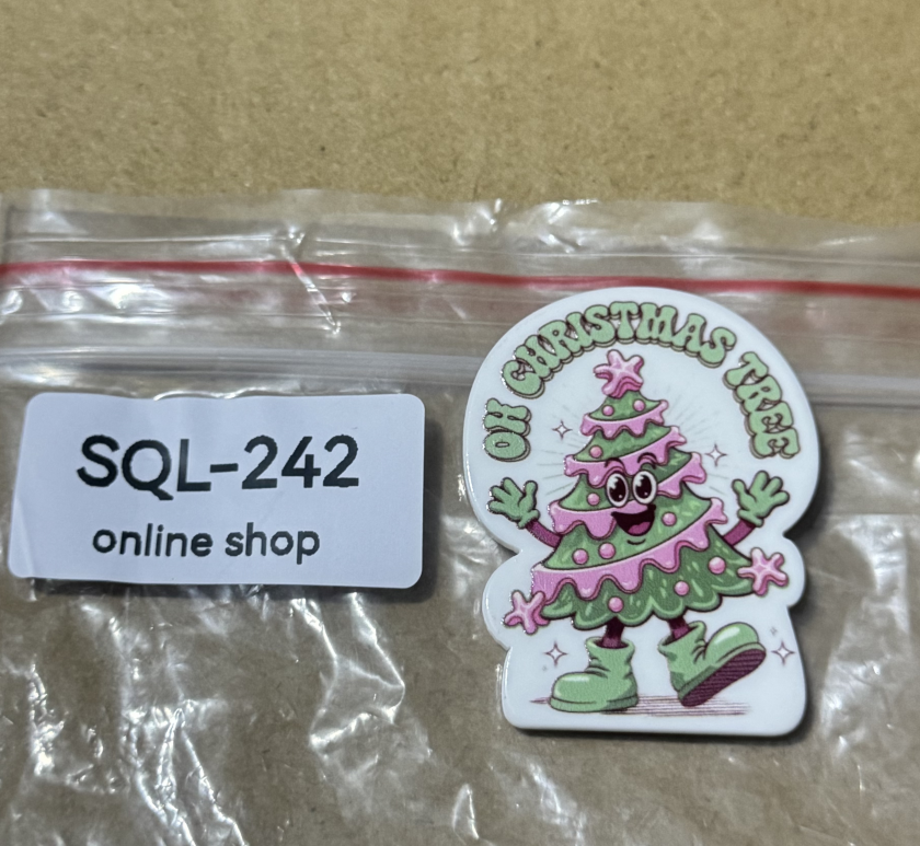 Xmas4 Glitter Acrylics for Badge Reels/Keychains/Pop Sockets ect.