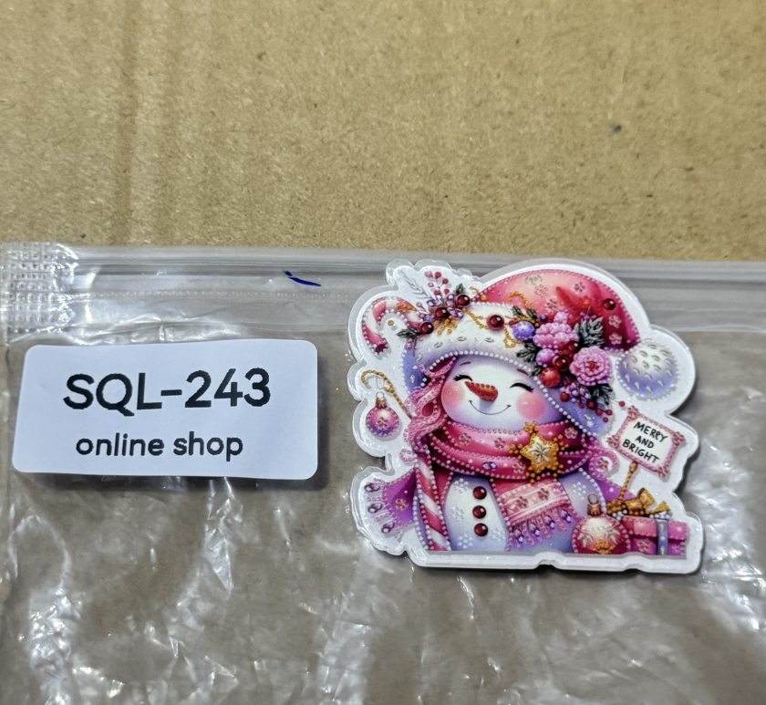 Xmas4 Glitter Acrylics for Badge Reels/Keychains/Pop Sockets ect.