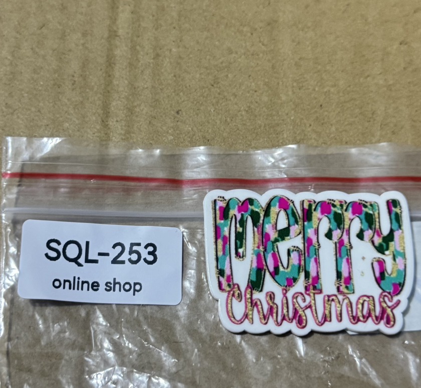 Xmas4 Glitter Acrylics for Badge Reels/Keychains/Pop Sockets ect.