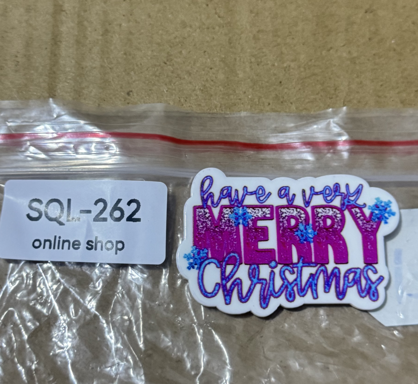 Xmas4 Glitter Acrylics for Badge Reels/Keychains/Pop Sockets ect.