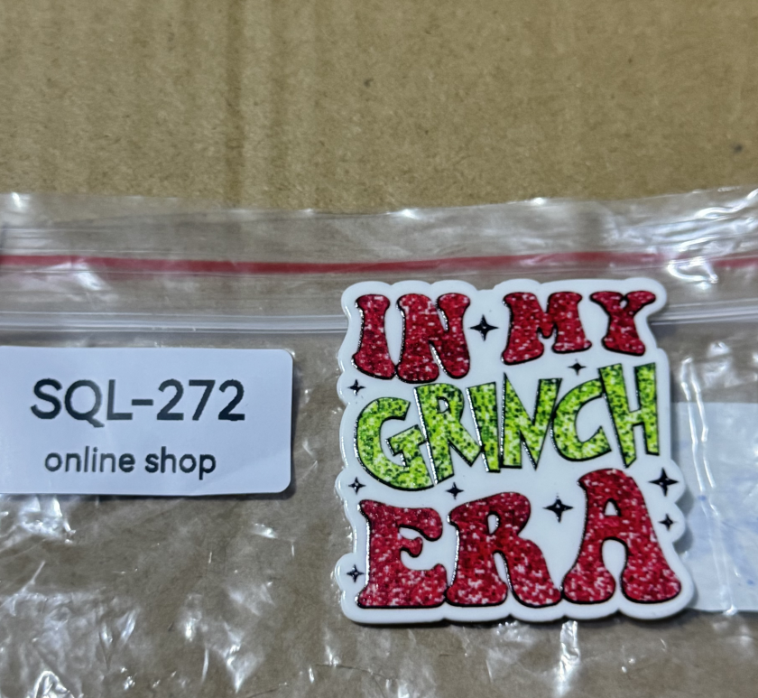 Xmas4 Glitter Acrylics for Badge Reels/Keychains/Pop Sockets ect.