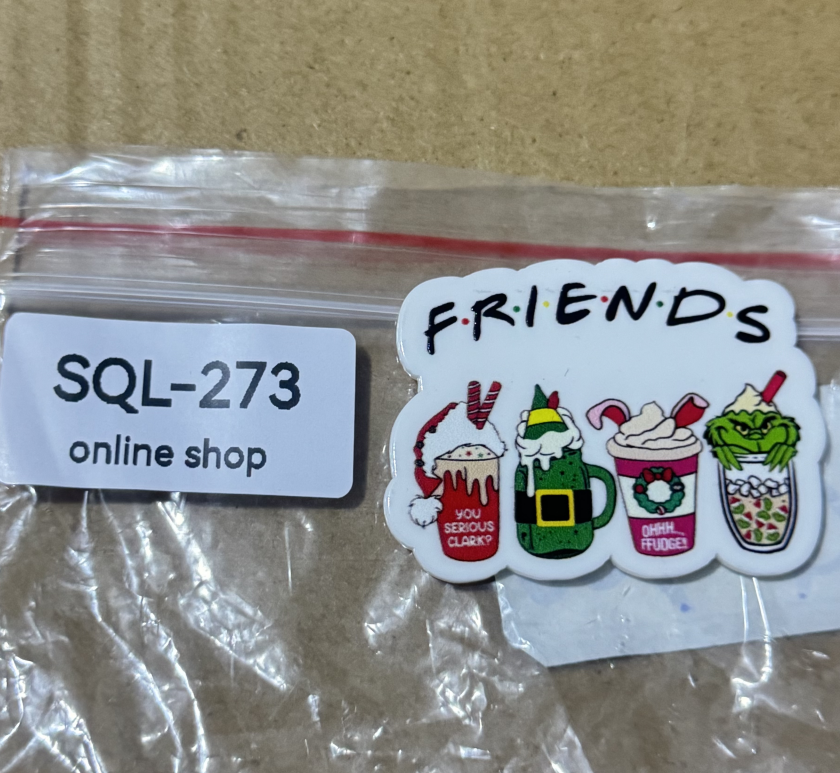 Xmas4 Glitter Acrylics for Badge Reels/Keychains/Pop Sockets ect.