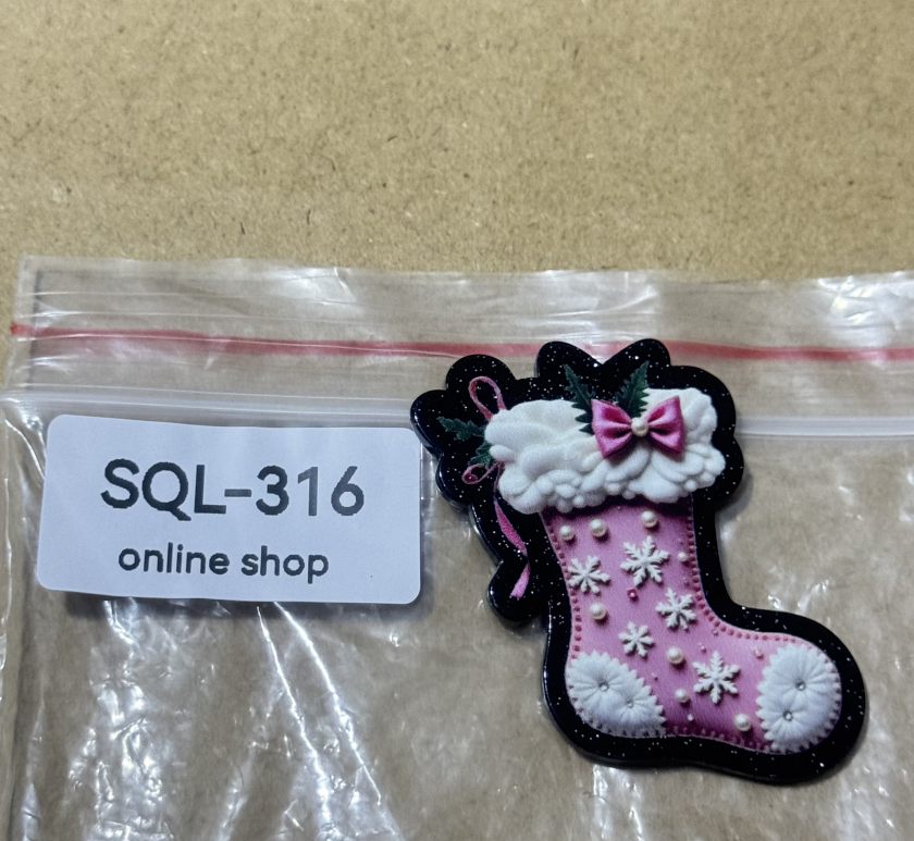 Xmas4 Glitter Acrylics for Badge Reels/Keychains/Pop Sockets ect.