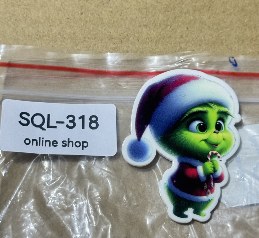 Xmas4 Glitter Acrylics for Badge Reels/Keychains/Pop Sockets ect.