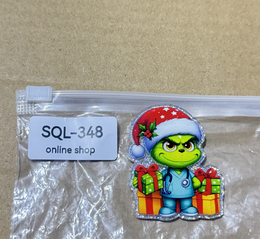 Xmas5 Glitter Acrylics for Badge Reels/Keychains/Pop Sockets ect.
