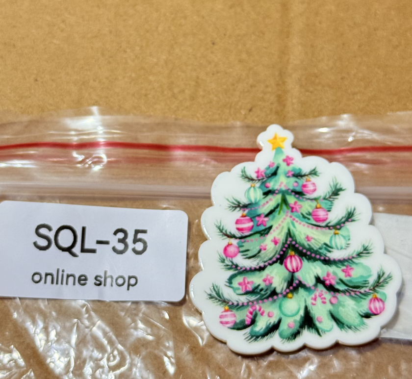 Xmas1 Glitter Acrylics for Badge Reels/Keychains/Pop Sockets ect.