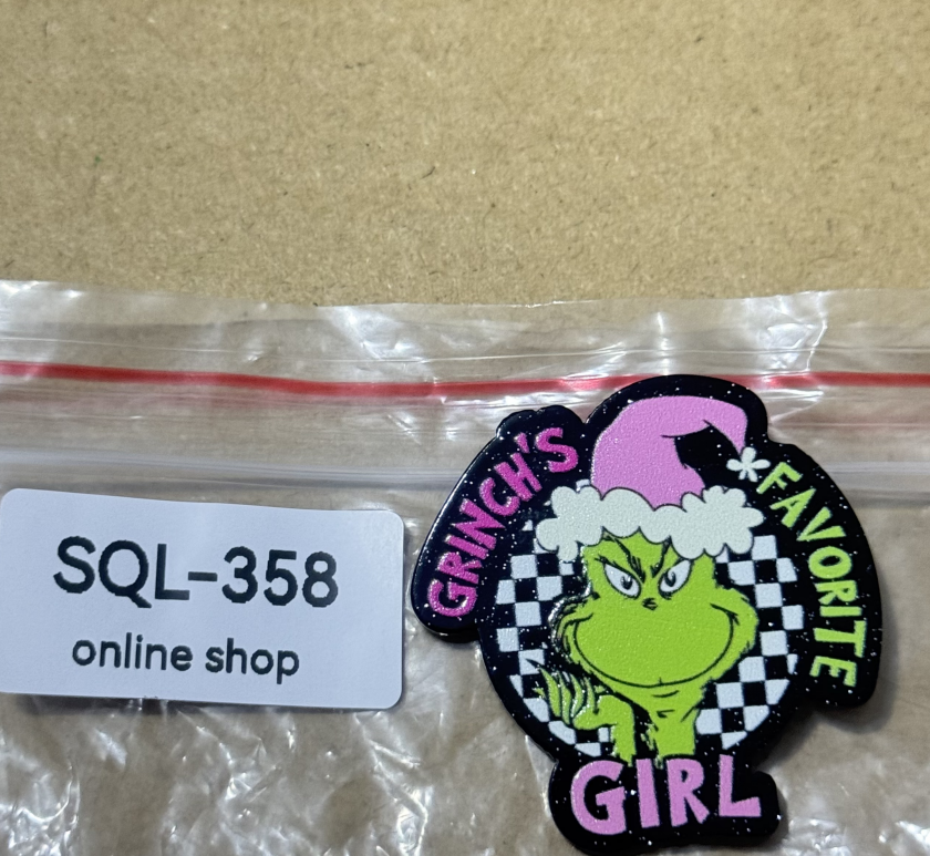 Xmas5 Glitter Acrylics for Badge Reels/Keychains/Pop Sockets ect.
