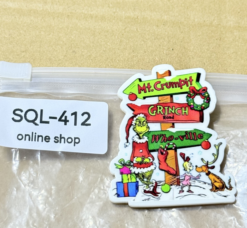 Xmas5 Glitter Acrylics for Badge Reels/Keychains/Pop Sockets ect.