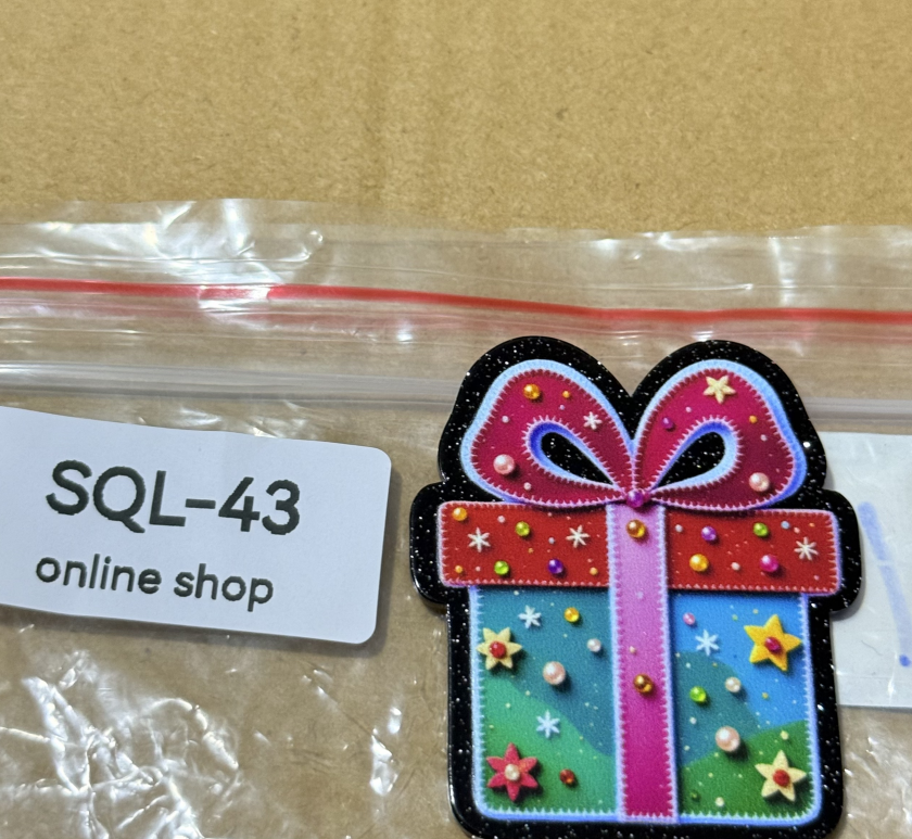 Xmas1 Glitter Acrylics for Badge Reels/Keychains/Pop Sockets ect.