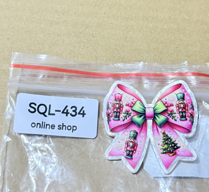 Xmas5 Glitter Acrylics for Badge Reels/Keychains/Pop Sockets ect.