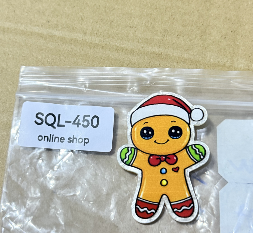 Xmas5 Glitter Acrylics for Badge Reels/Keychains/Pop Sockets ect.