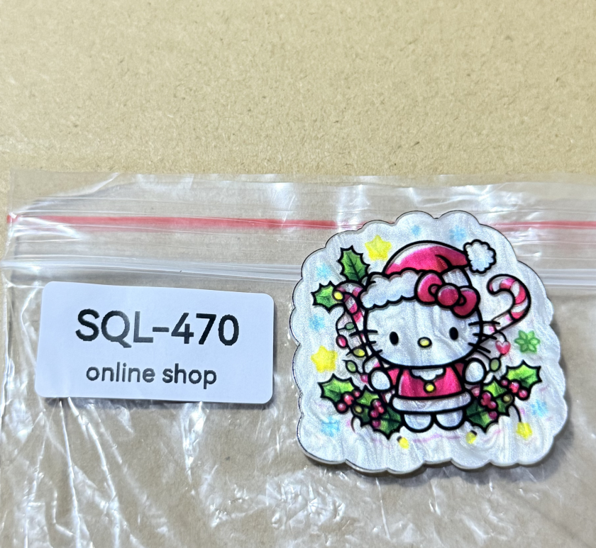 Xmas5 Glitter Acrylics for Badge Reels/Keychains/Pop Sockets ect.