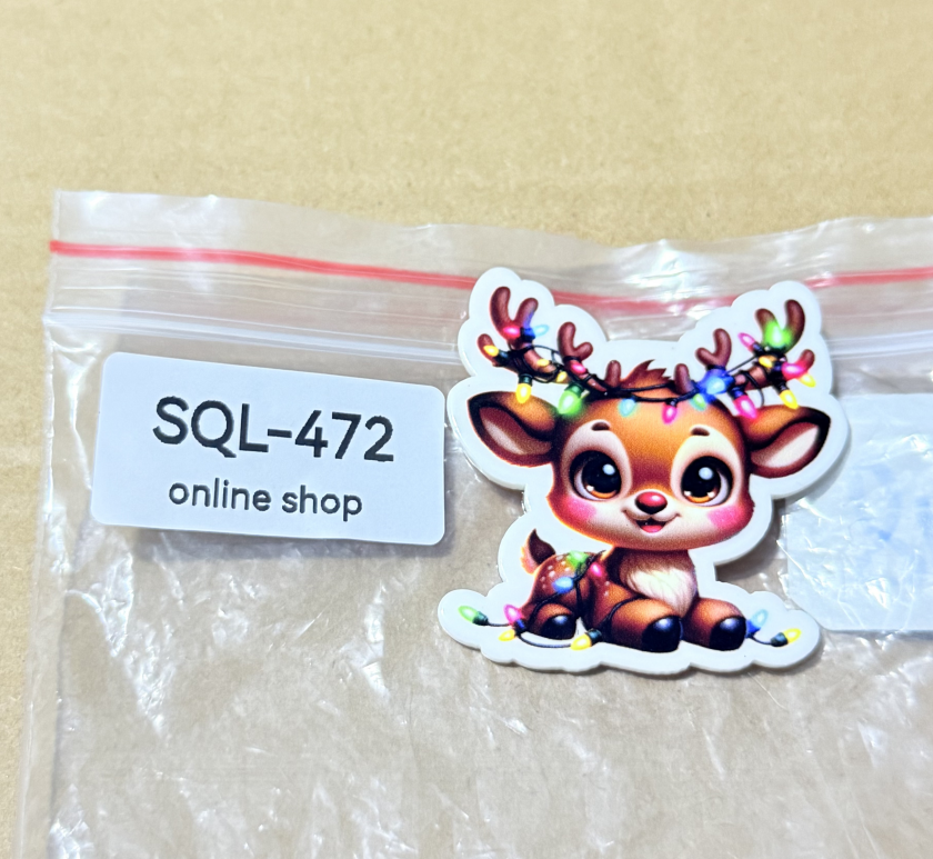 Xmas5 Glitter Acrylics for Badge Reels/Keychains/Pop Sockets ect.