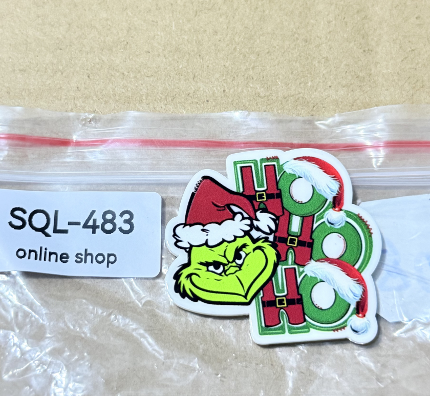 Xmas5 Glitter Acrylics for Badge Reels/Keychains/Pop Sockets ect.