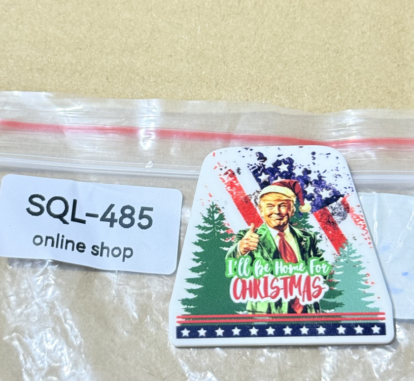 Xmas5 Glitter Acrylics for Badge Reels/Keychains/Pop Sockets ect.