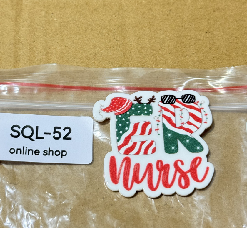 Xmas1 Glitter Acrylics for Badge Reels/Keychains/Pop Sockets ect.