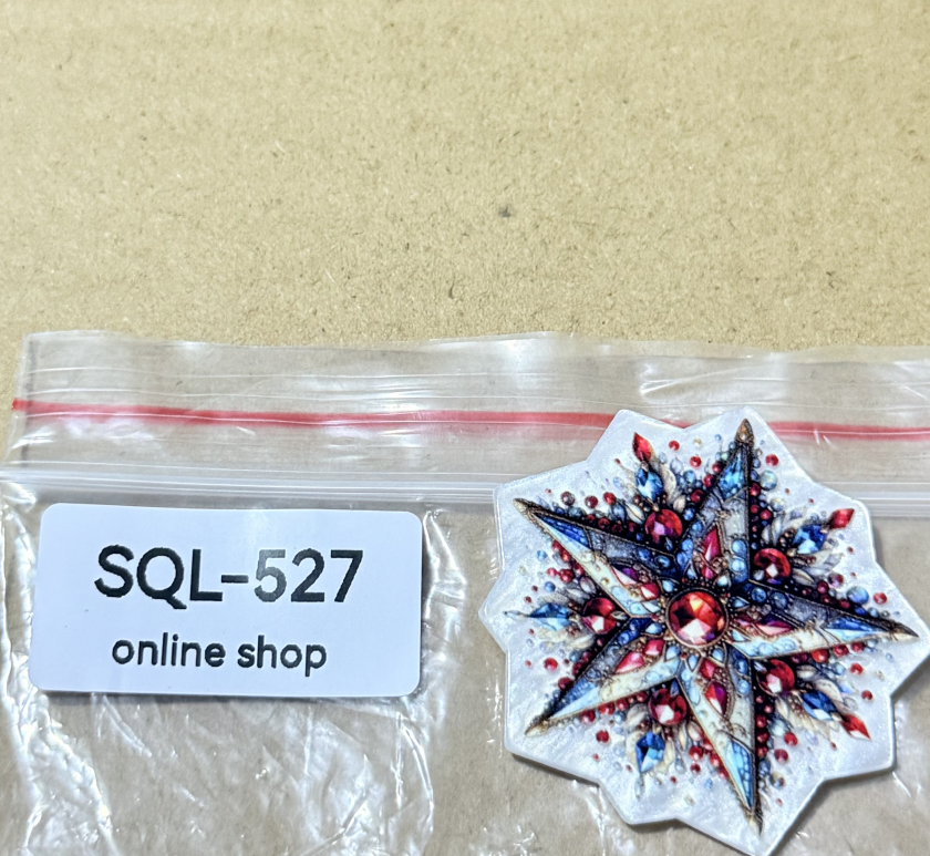 Xmas6 Glitter Acrylics for Badge Reels/Keychains/Pop Sockets ect.