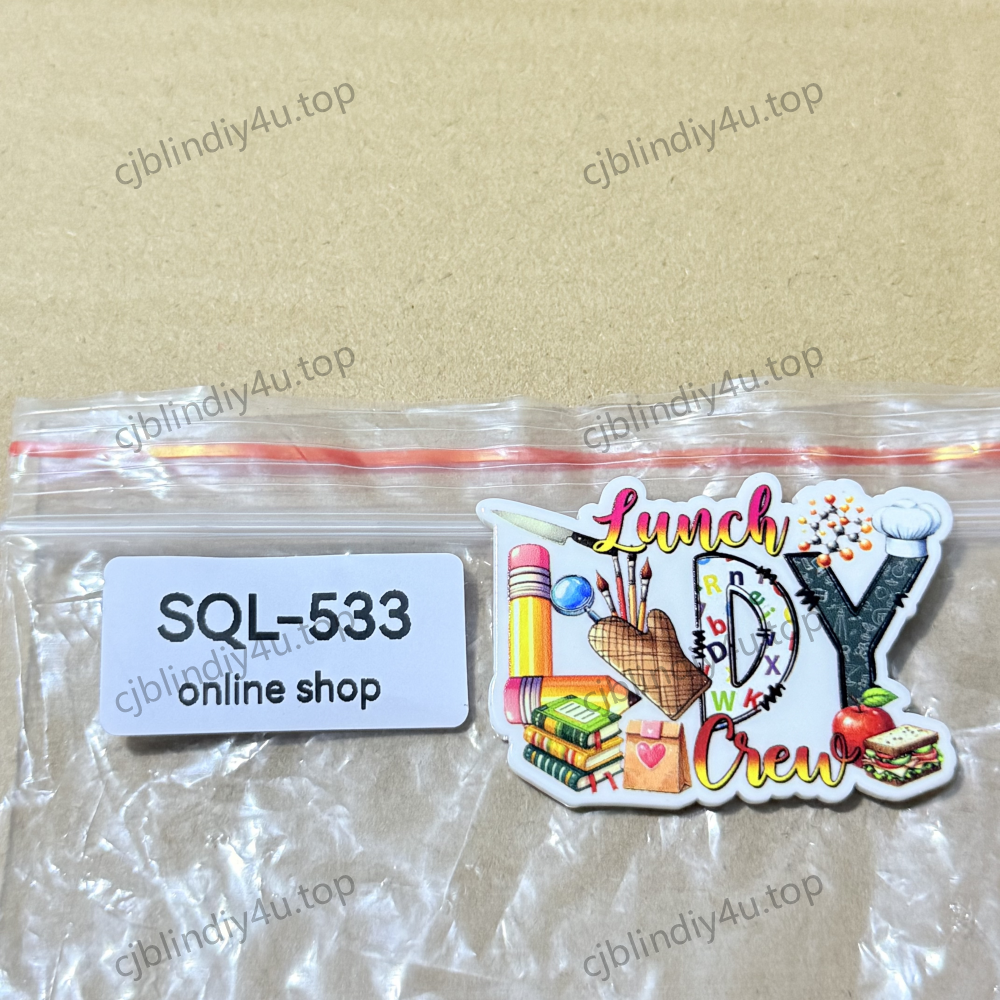 Lunch Lady Acrylics for Badge Reels/Keychains/Pop Sockets ect.